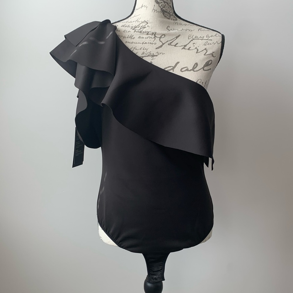 Marciano Martinique One Shoulder Ruffle Bodysuit